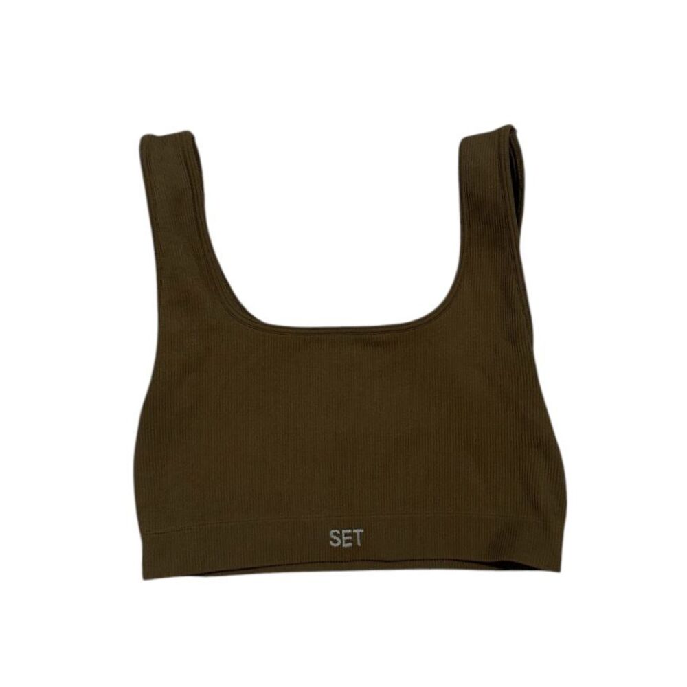 SET ACTIVE x REVOLVE Ribbed Sports Bra Athletic Workout Yoga Fitness Top Size‎ S
